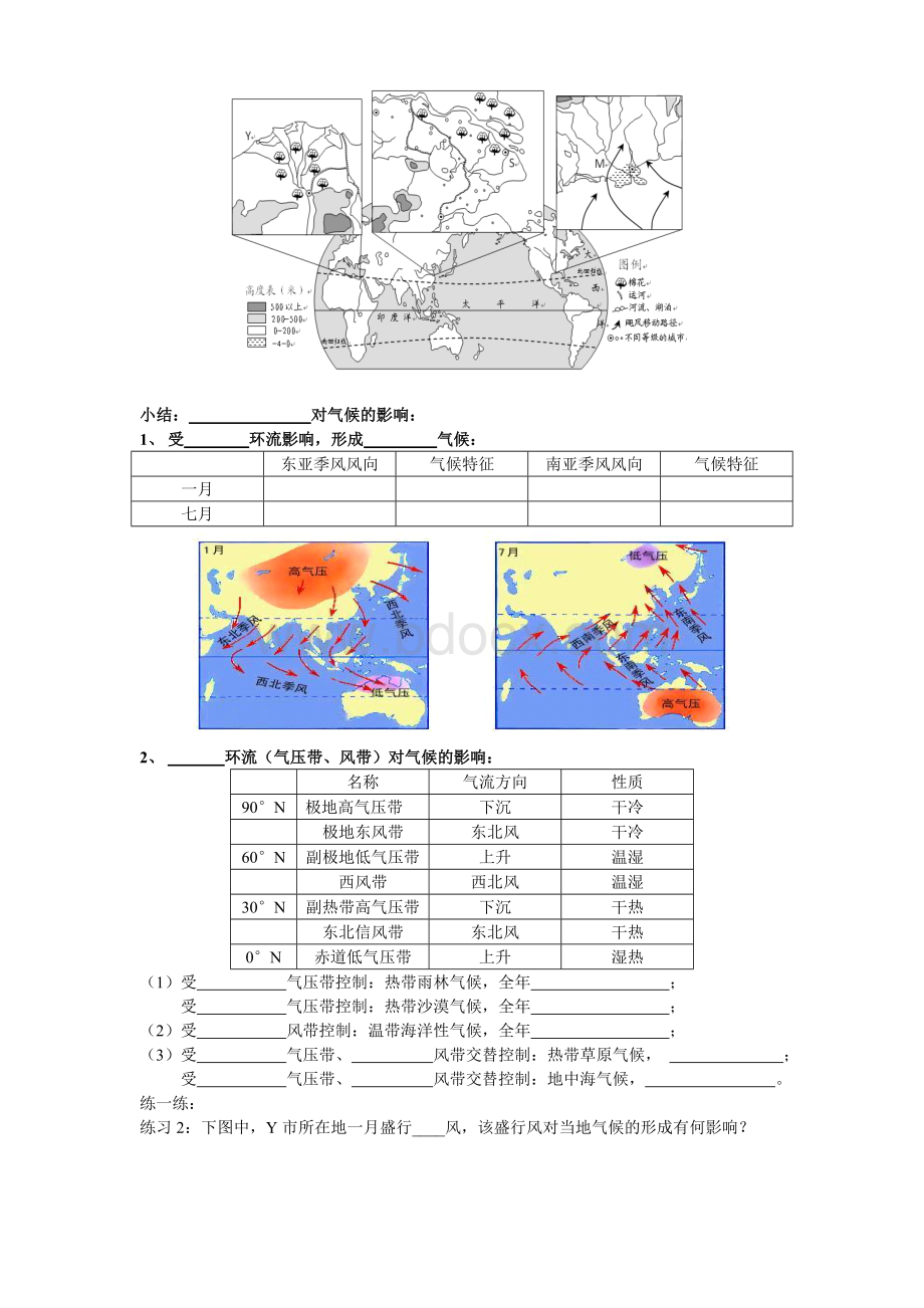 影响气候的因素学案_精品文档Word文档下载推荐.doc_第2页