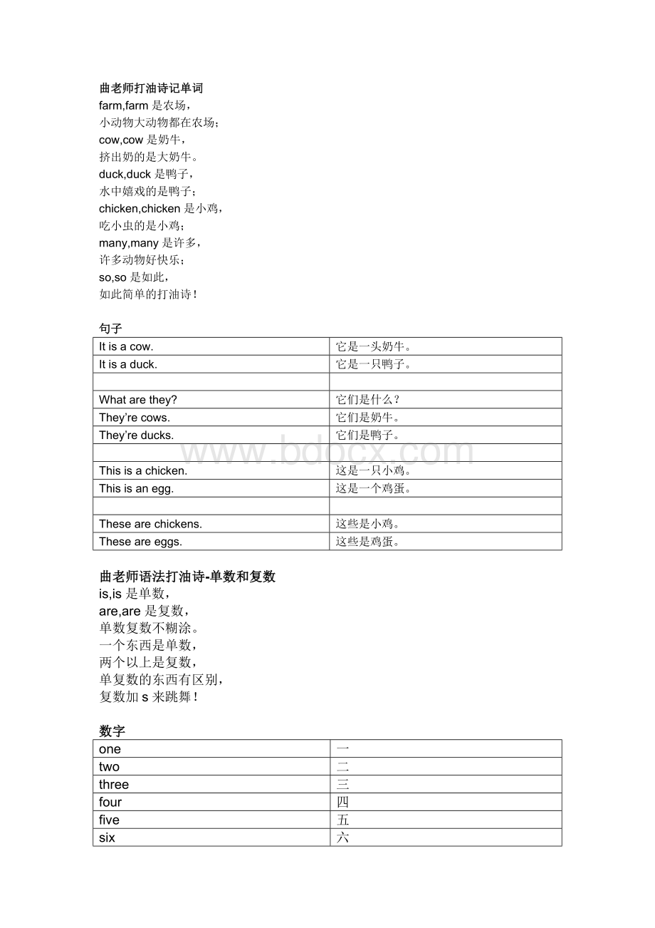 外研版小学一年级下册第五模块第一单元曲老师课件Word格式文档下载.docx_第3页