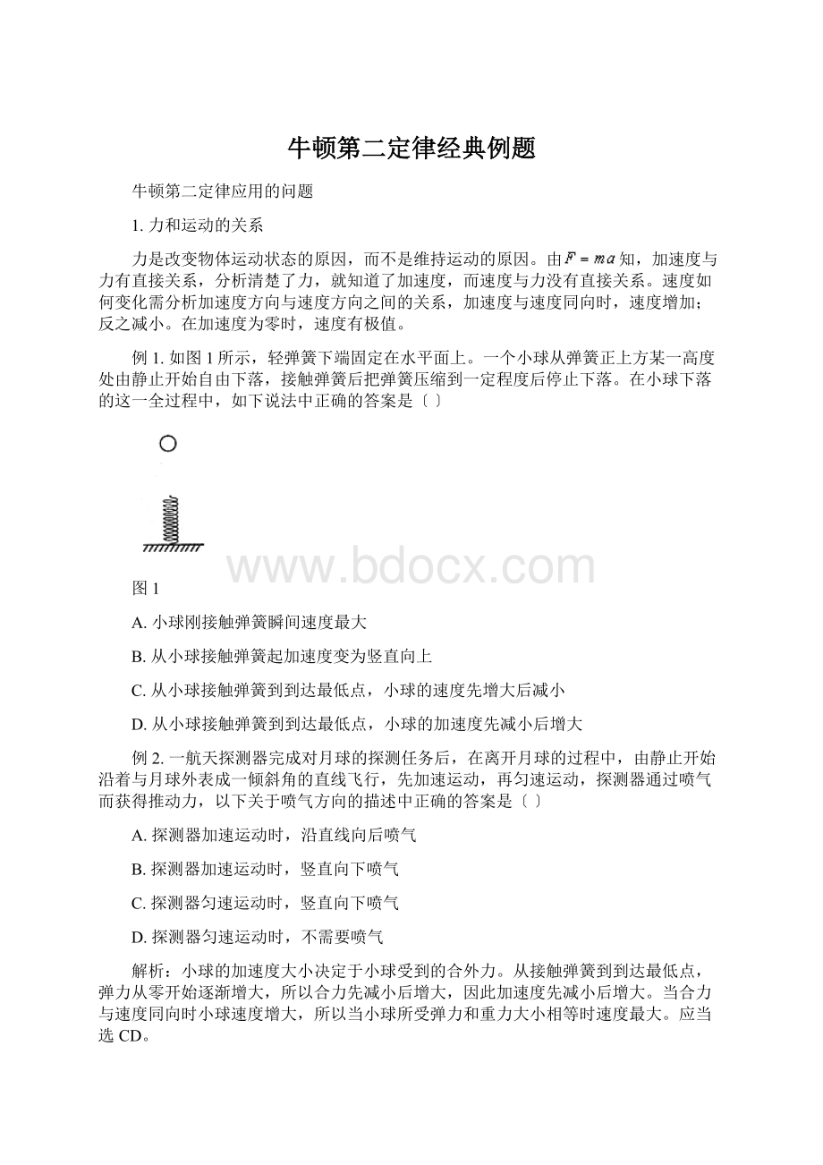 牛顿第二定律经典例题Word文档下载推荐.docx