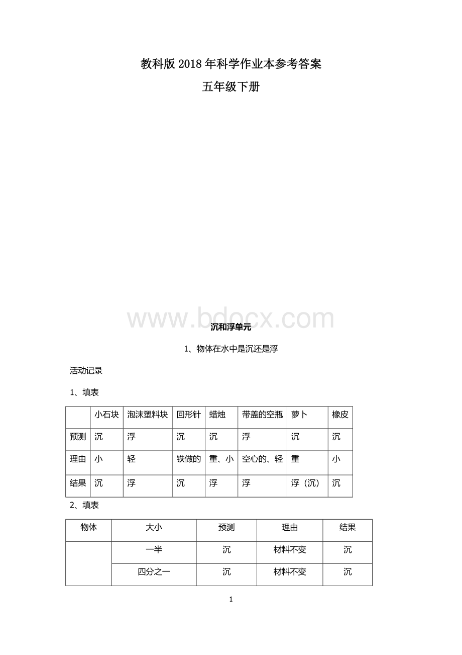 科学五年级下册作业本参考答案.wps资料文档下载_第1页