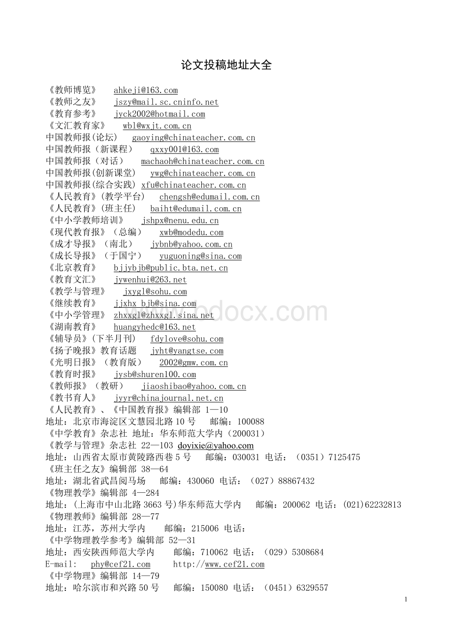 论文投稿地址大全_精品文档.doc_第1页