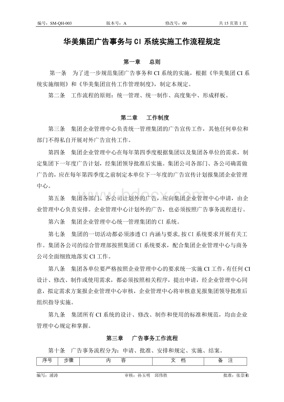 华美集团广告事务与CI系统实施工作流程.doc