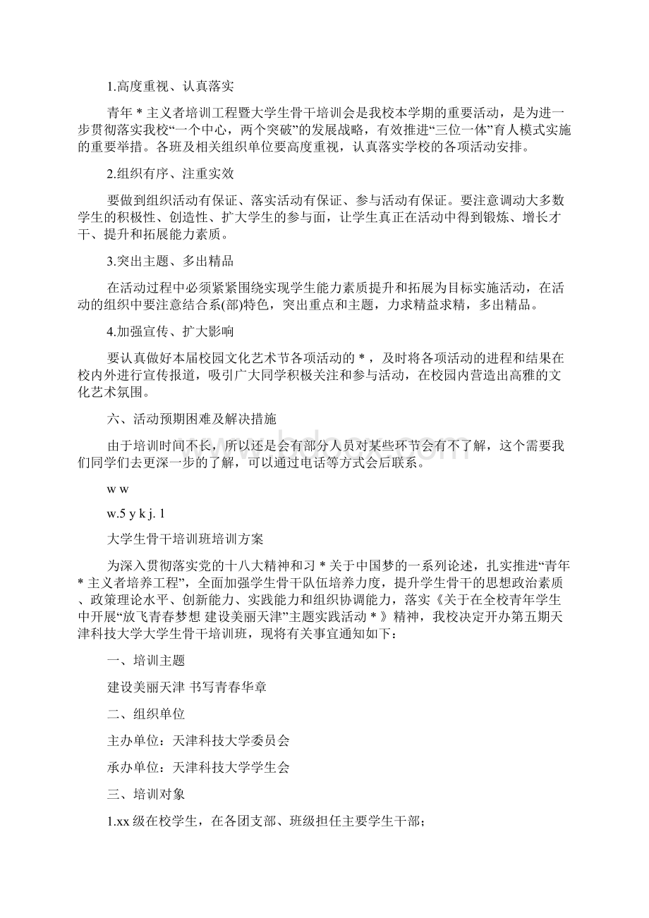 大学生骨干培训策划方案精选多篇.docx_第2页