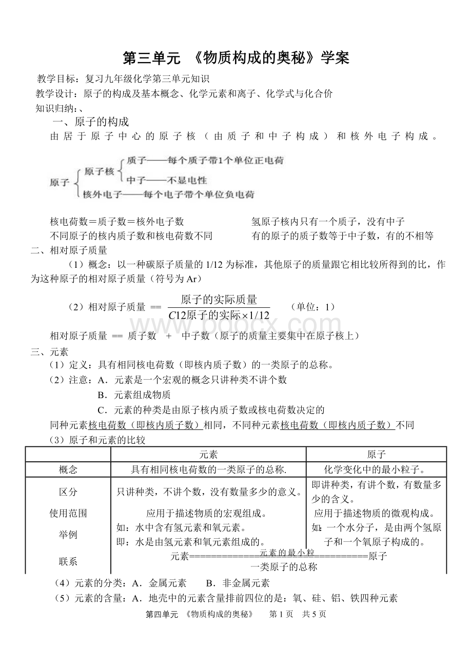 化学第三单元知识点总结_精品文档Word下载.doc_第1页