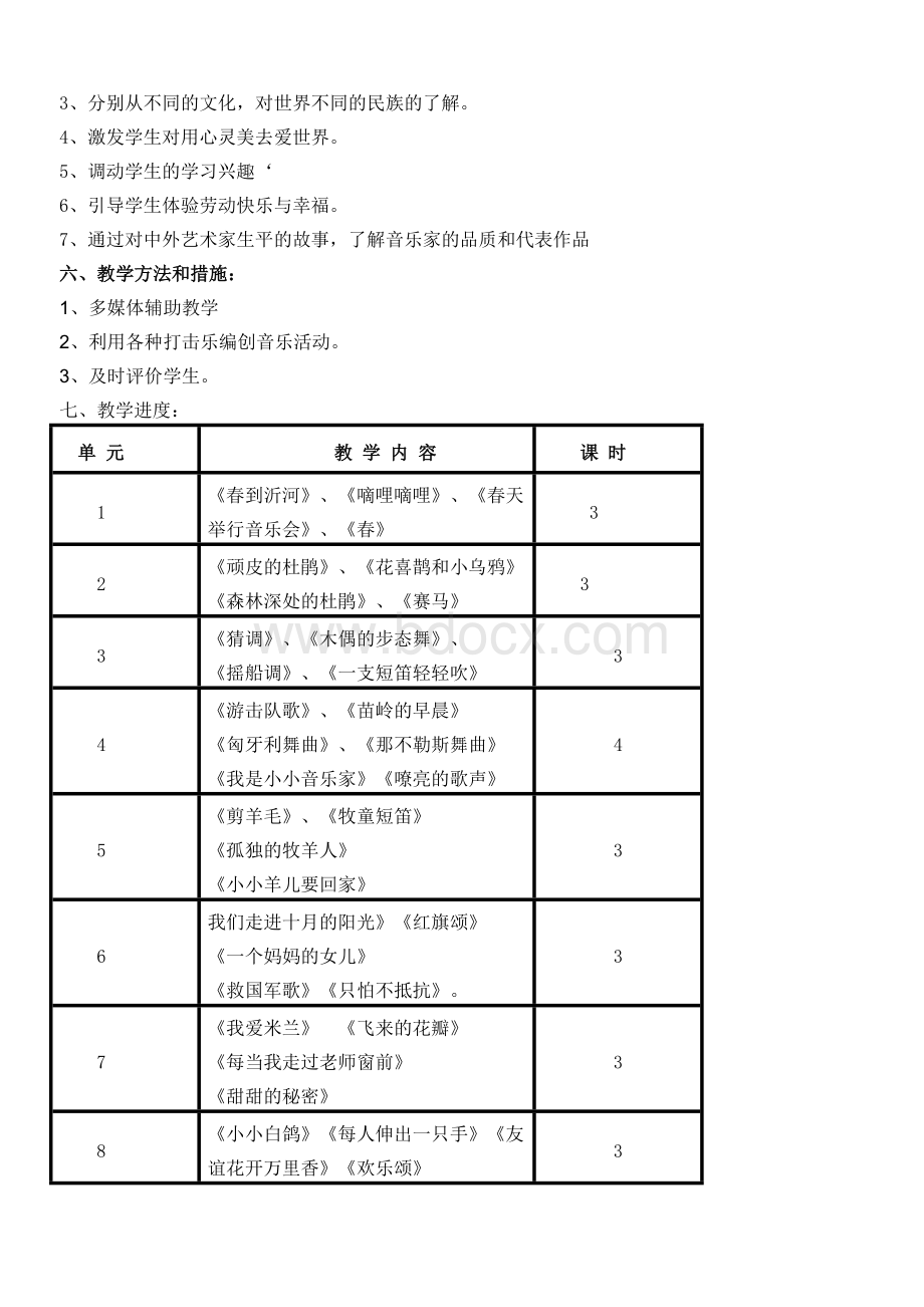 小学音乐三年级下册教学计划_精品文档Word文档格式.doc_第2页