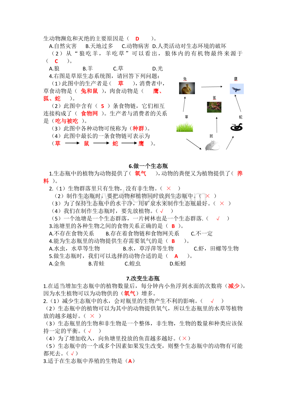 新教科版小学科学五年级上册实验练习题(附答案).docx_第3页