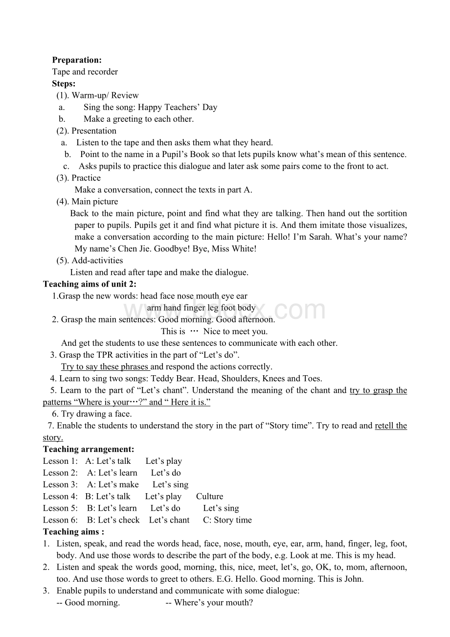 小学英语人教版PEP三年级上册教案全集(全英文).doc_第3页