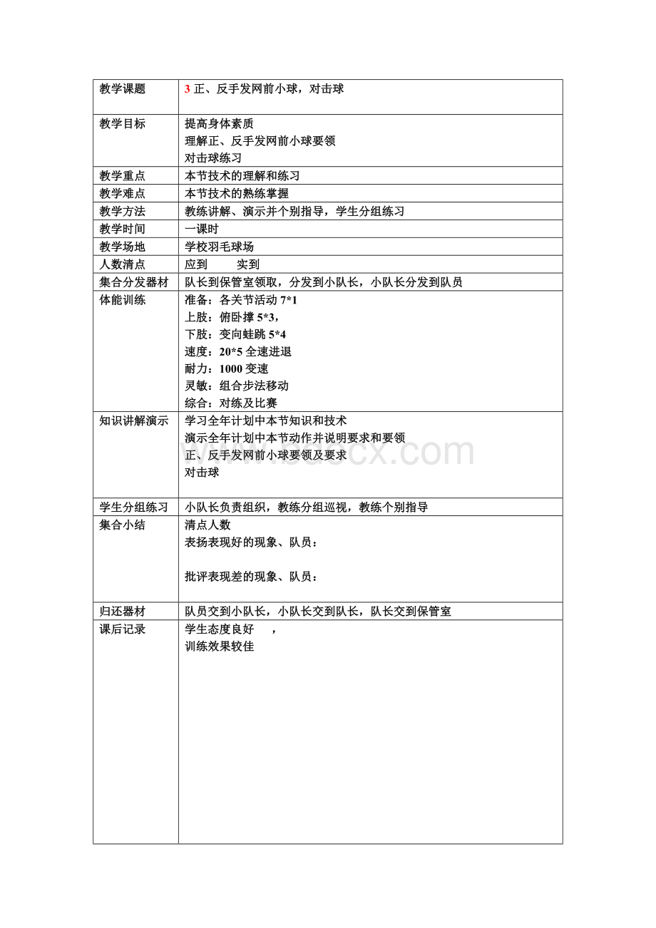 羽毛球活动训练计划及教案1.doc_第3页