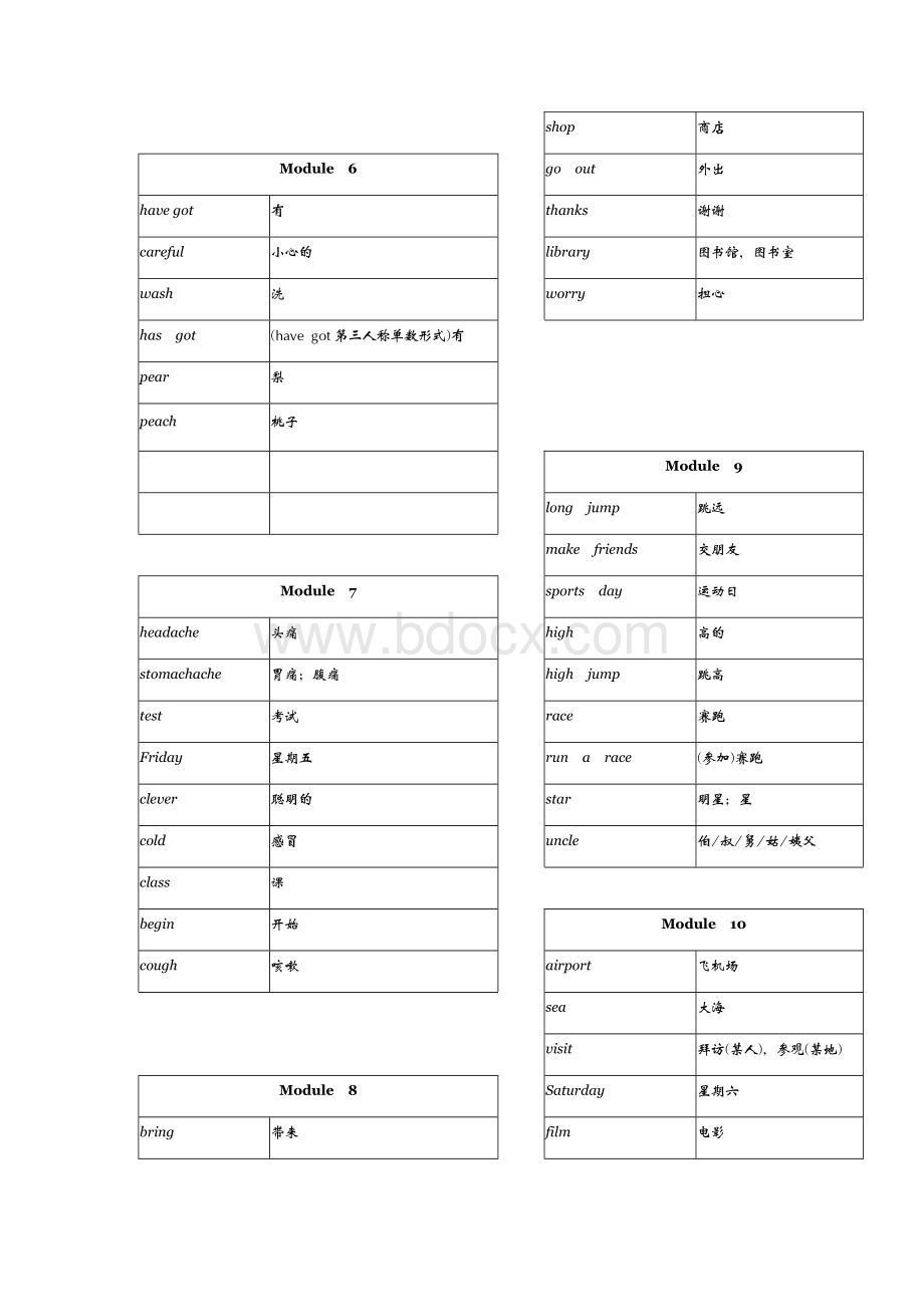 外研社英语(一年级起点)三年级上下单词.docx_第2页