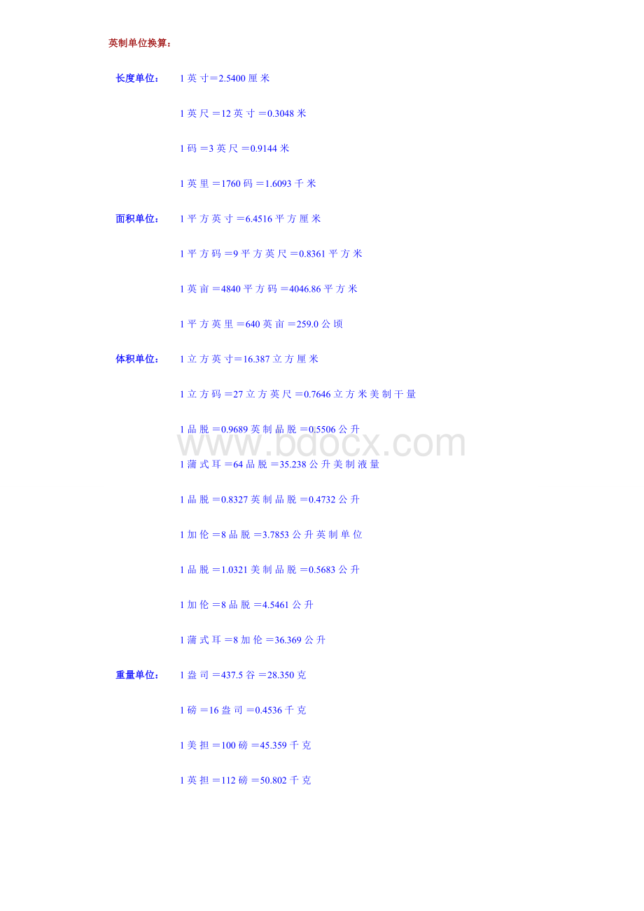 英制公制单位换算表_精品文档.doc