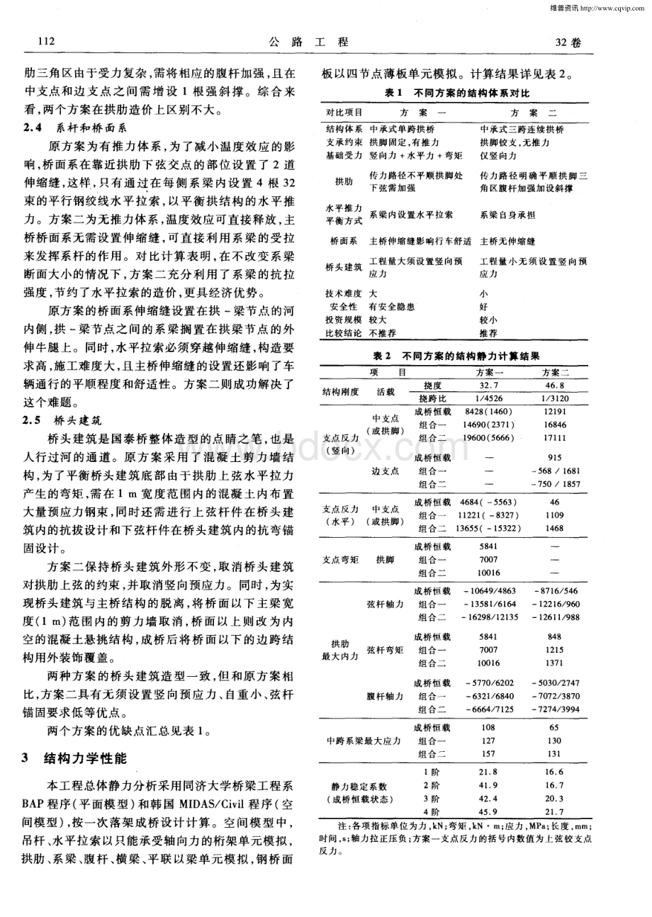 大跨度中承式钢桁架拱桥初步设计的体系优化资料下载.pdf_第3页