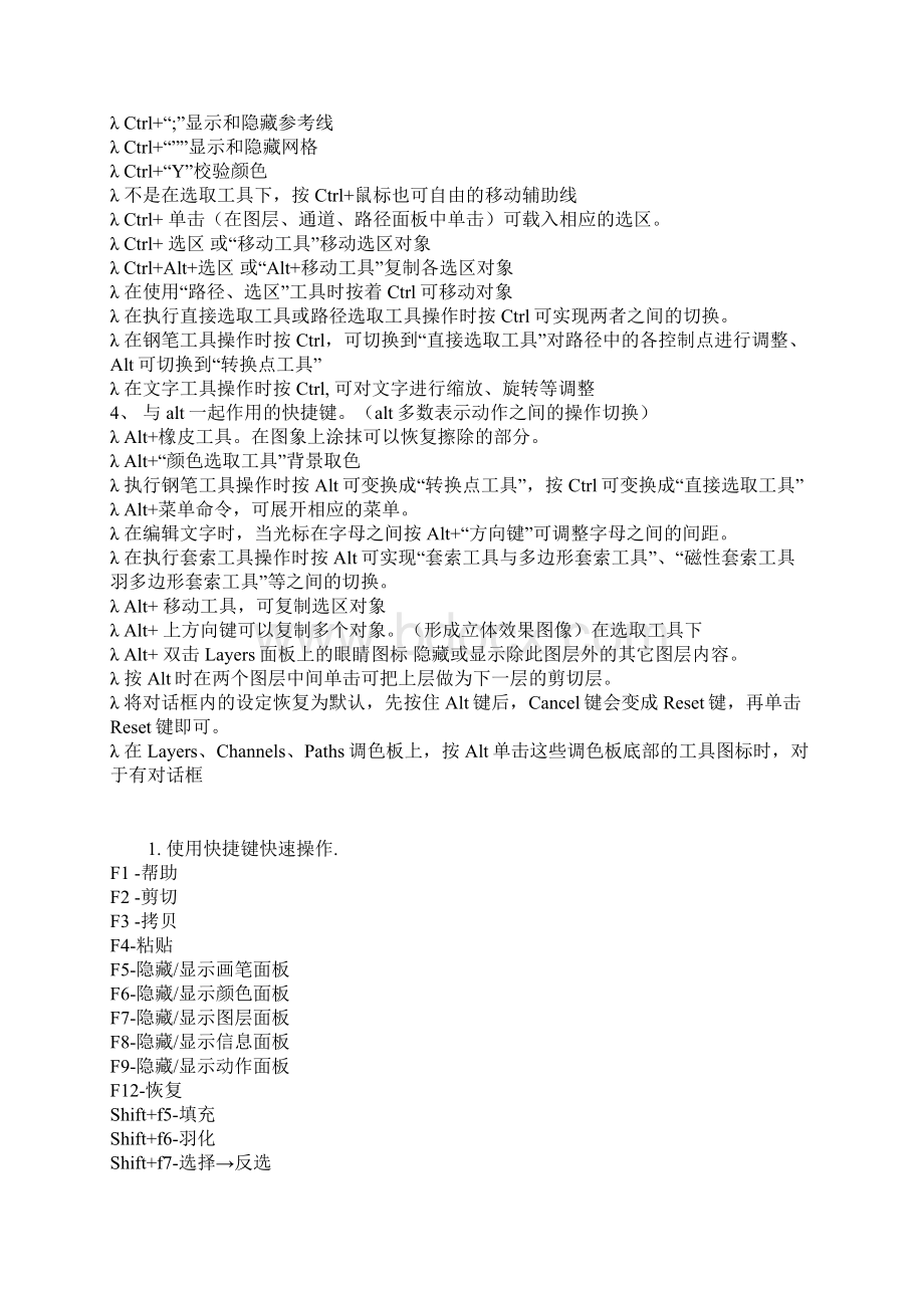 最新最完整的PS快捷键大全绝对经典Word格式文档下载.docx_第3页