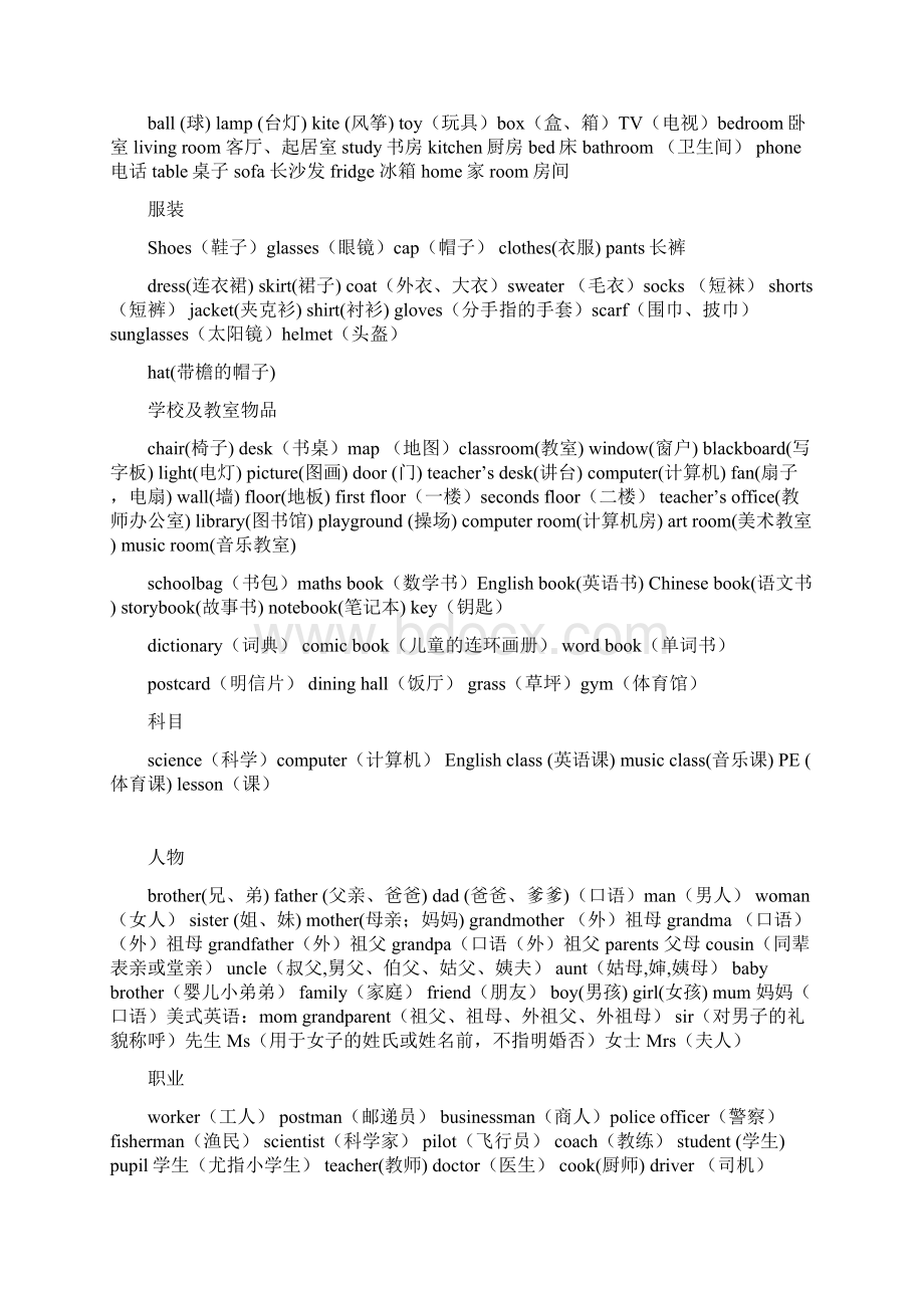 最新整理新pep小学英语三到六级单词短语分类汇总培训讲学.docx_第2页