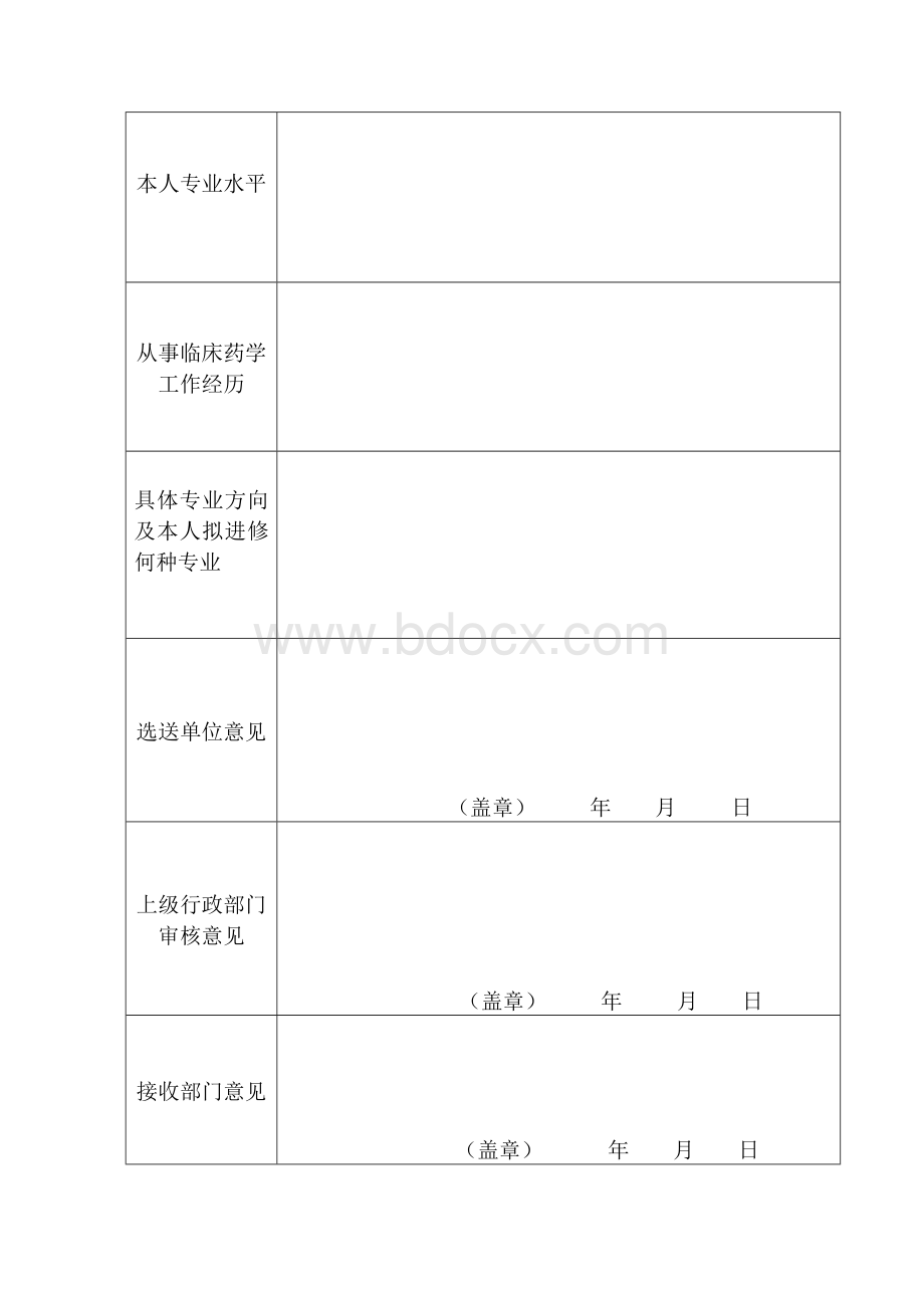 临床药师培训申请表Word格式文档下载.doc_第3页