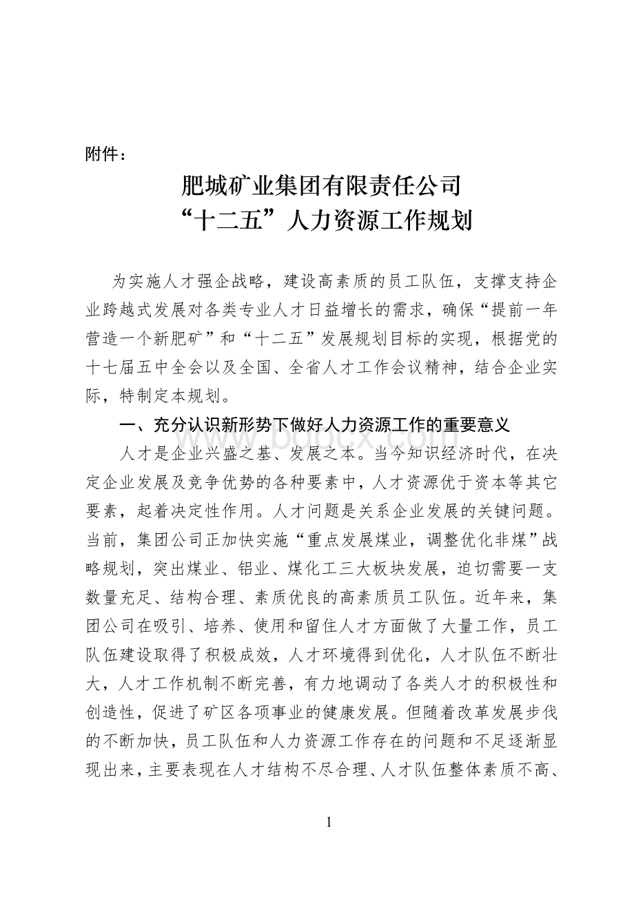 十二五人力资源规划201.doc_第1页