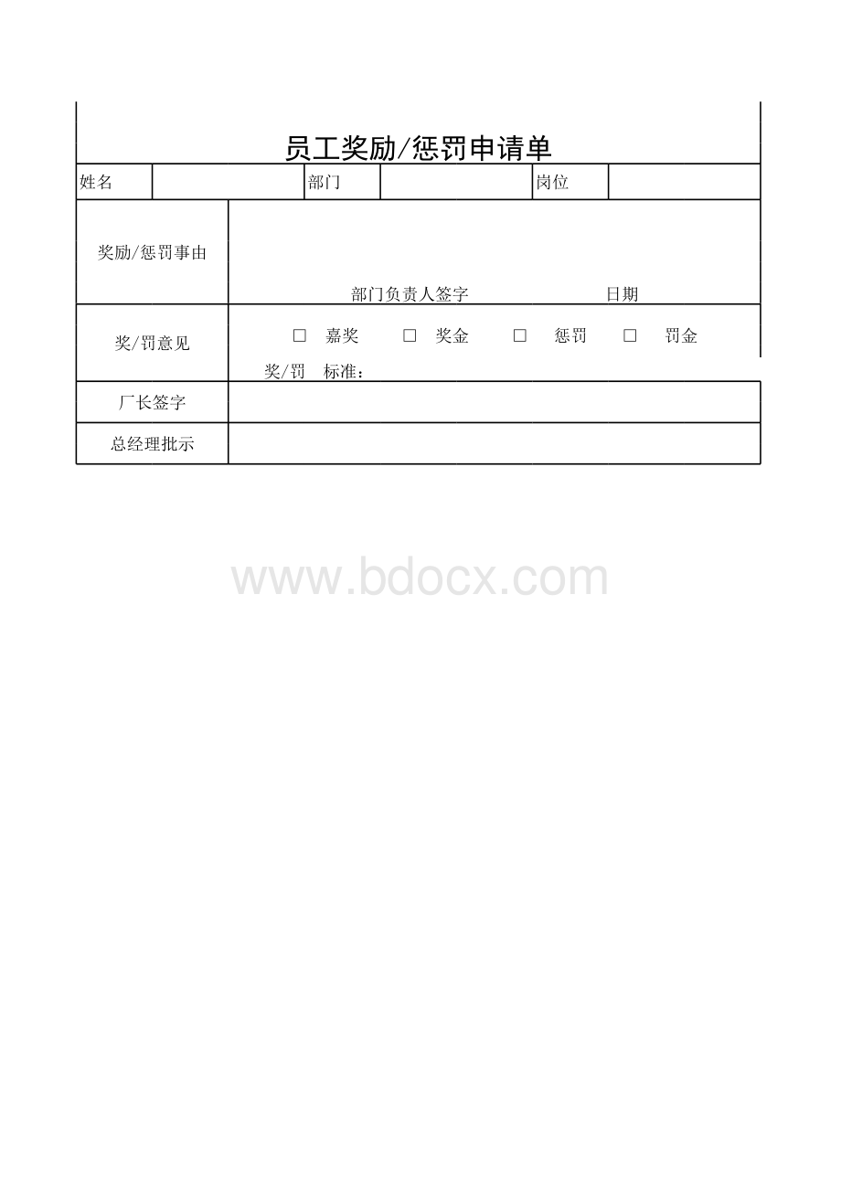 员工奖励惩罚单表格文件下载.xls_第3页