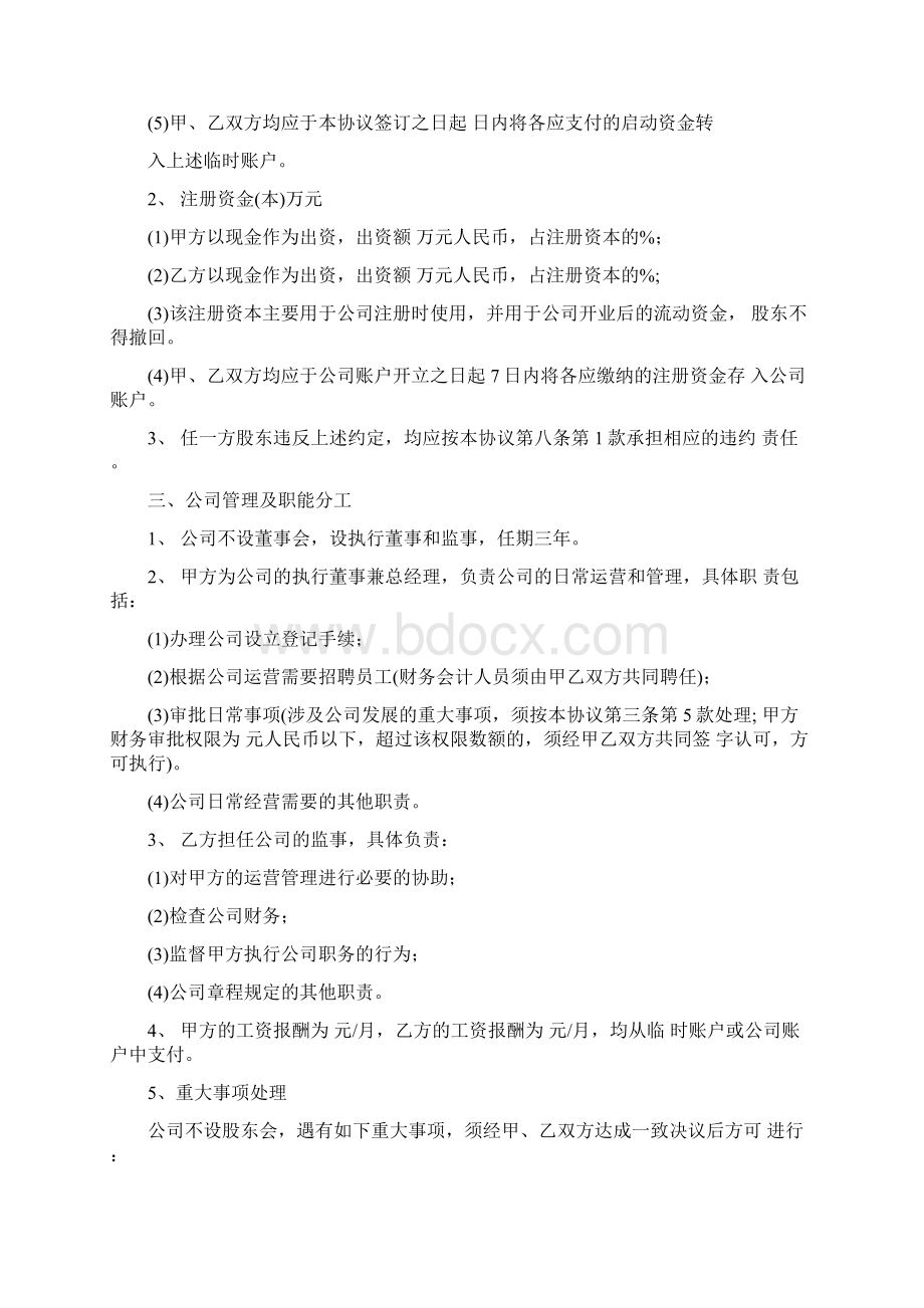 股东入股合作协议书范本最新版Word文档格式.docx_第2页