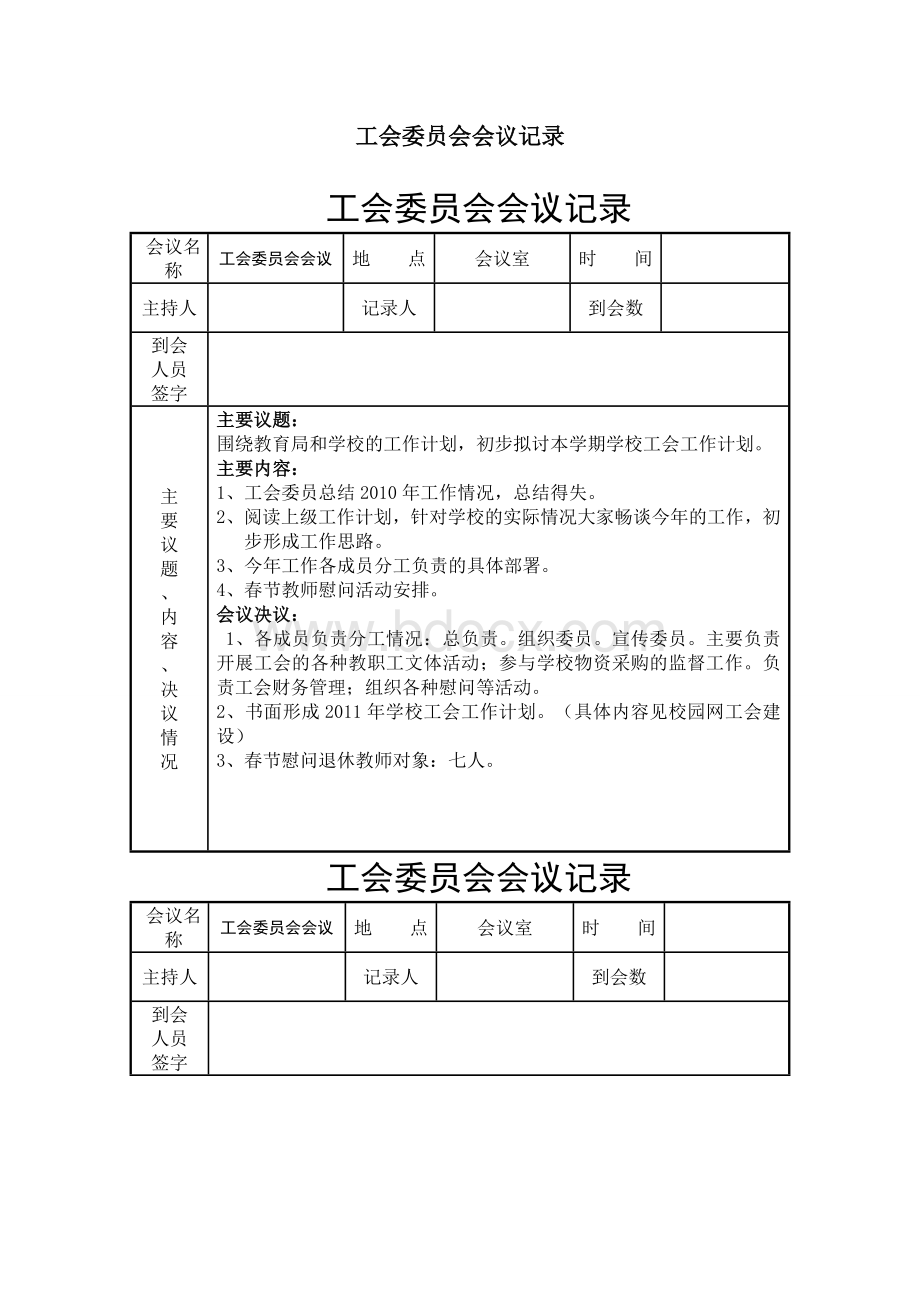 工会委员会会议记录文档格式.doc_第1页