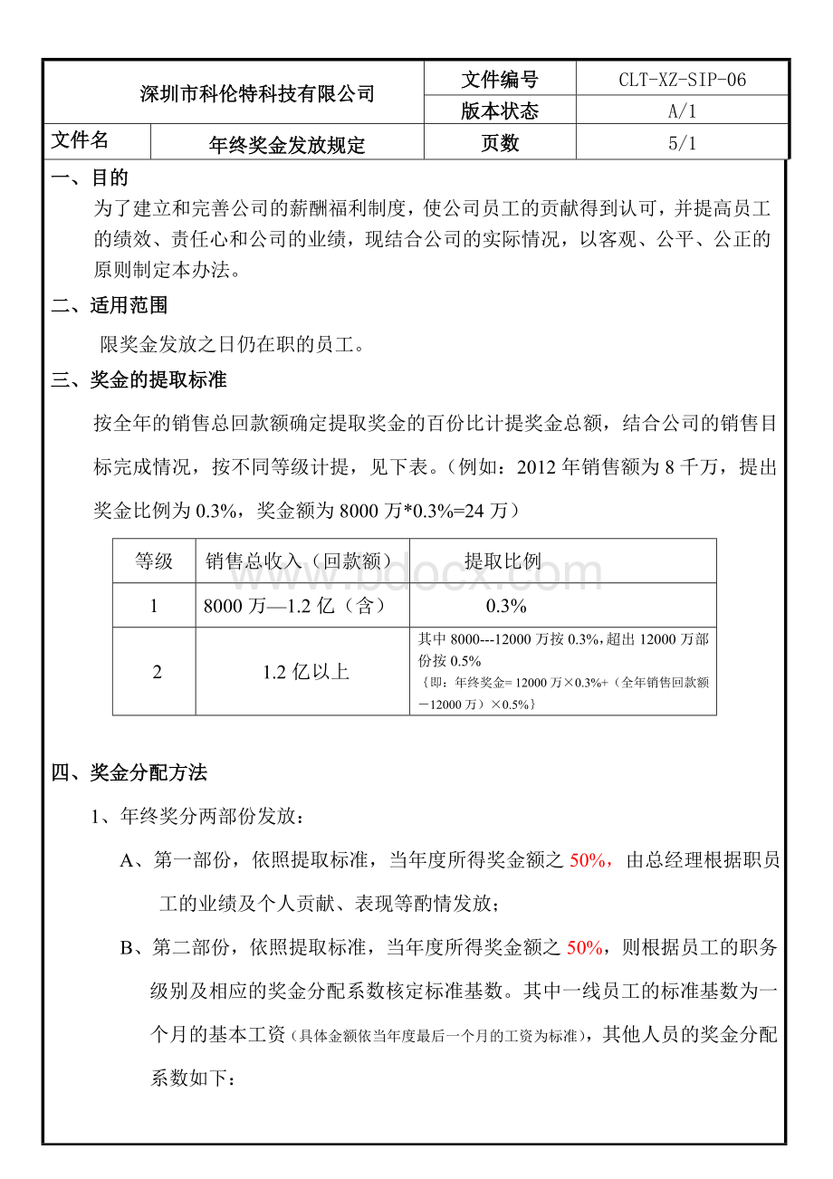 年终奖金发放规定(最新).doc_第1页