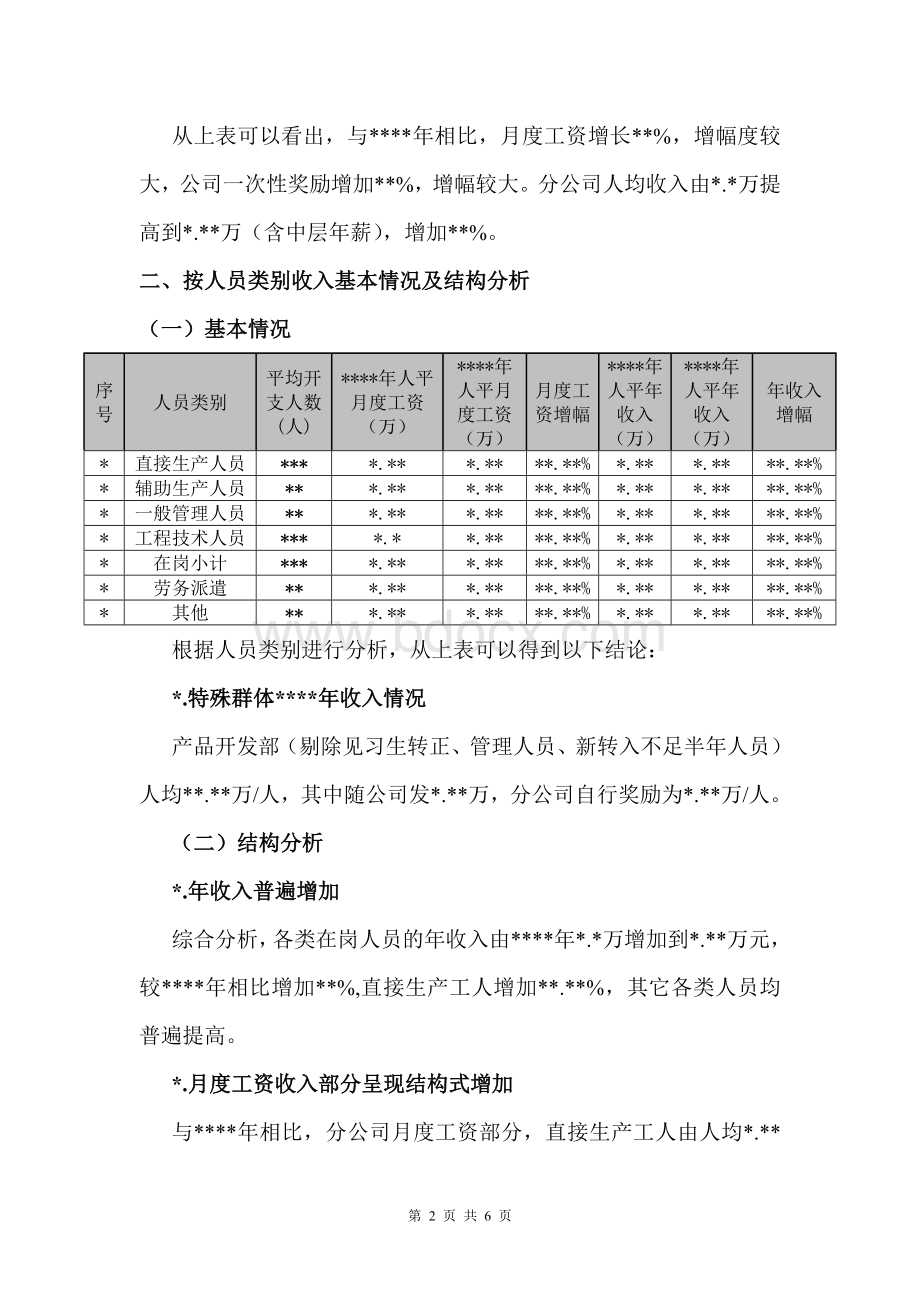 员工年度薪酬收入结构分析报告Word文档格式.doc_第2页