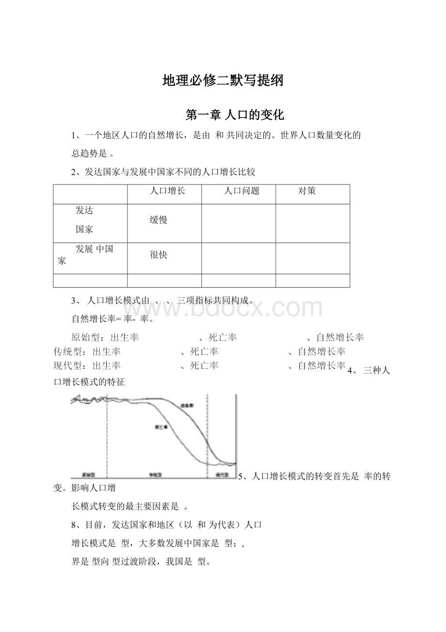 地理必修二默写提纲.docx