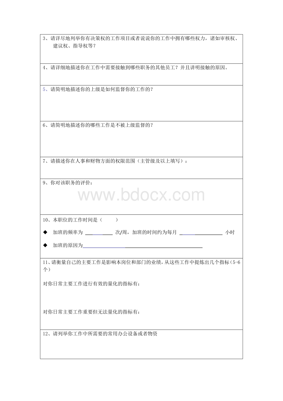 工作岗位调查问卷Word格式.docx_第2页