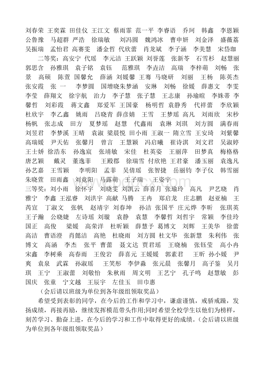 关于表彰优秀学生的决定Word格式文档下载.doc_第3页