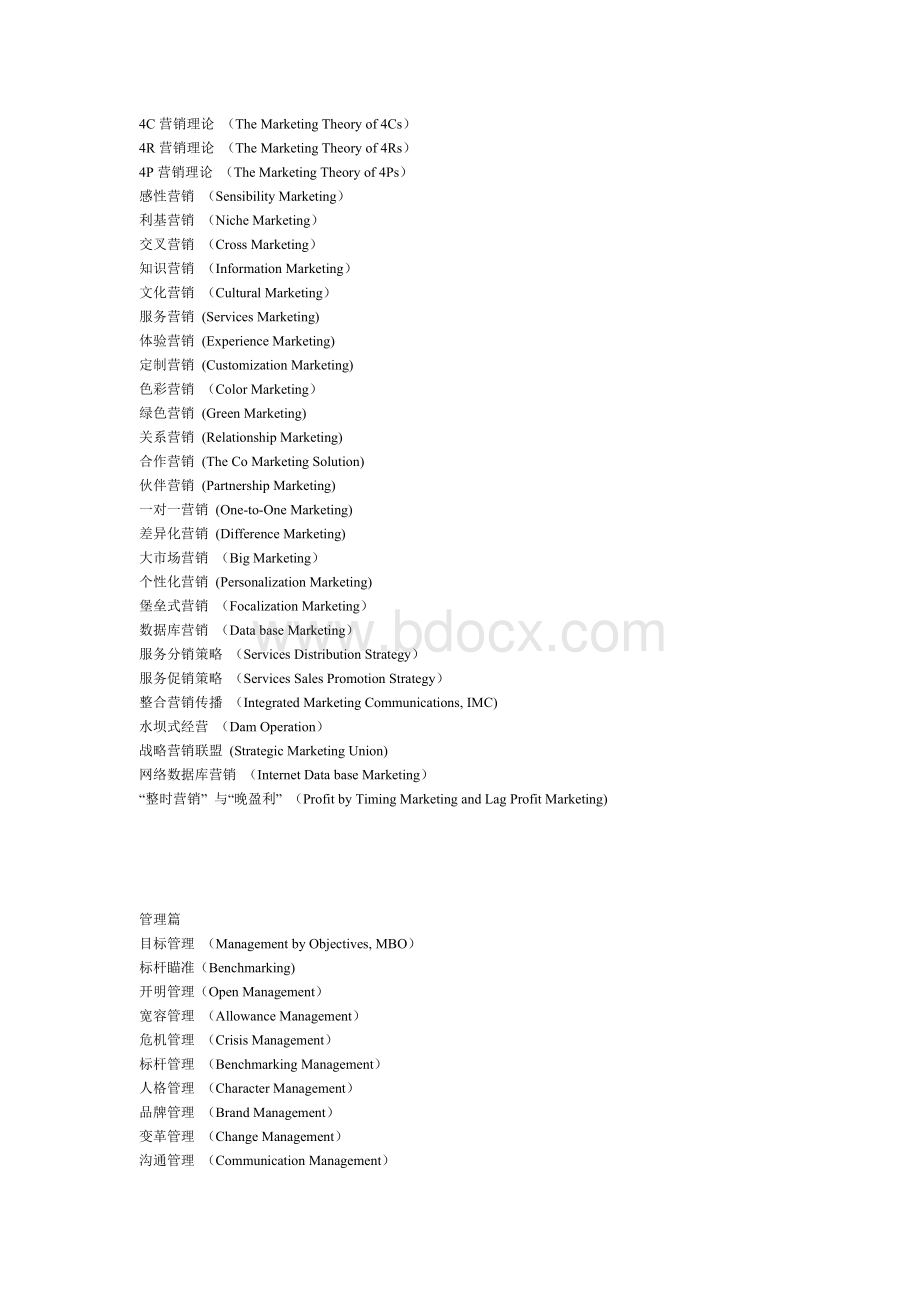 100流行管理术语Word文档下载推荐.doc