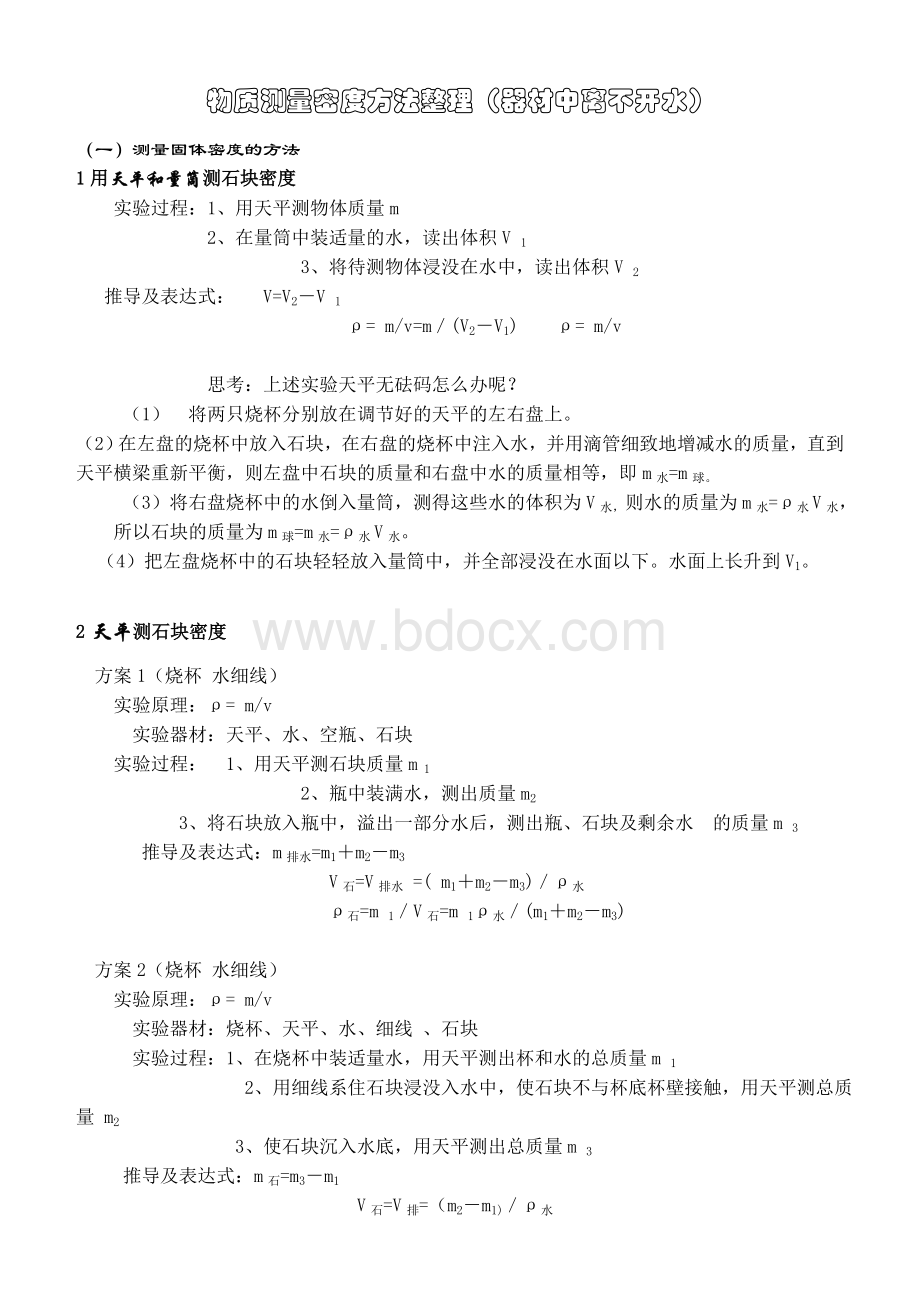 中考复习-物质测量密度方法整理Word格式.doc_第1页