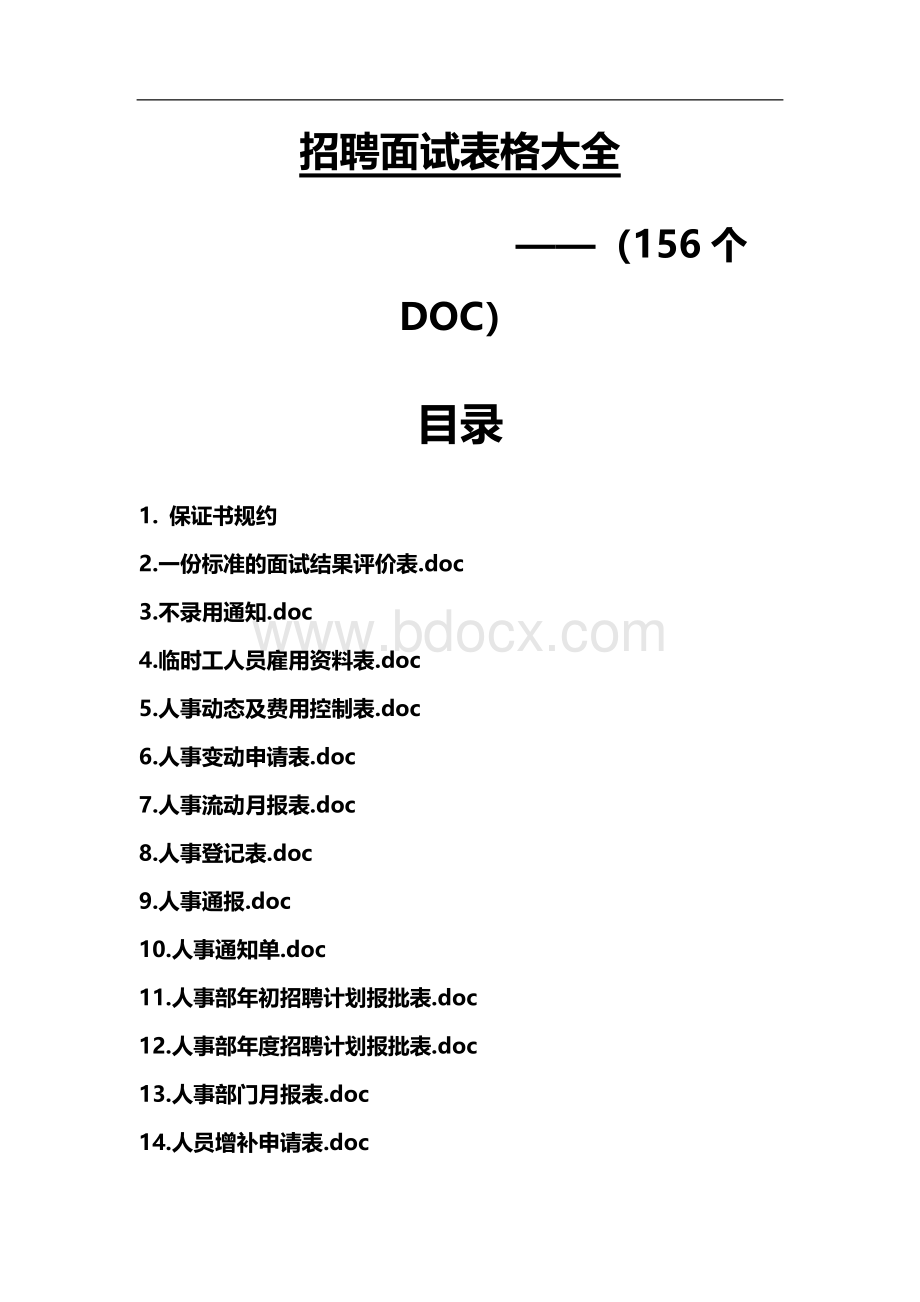 招聘面试表格大全(156个)Word文件下载.doc_第1页