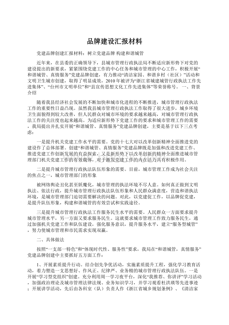 品牌建设汇报材料.docx_第1页