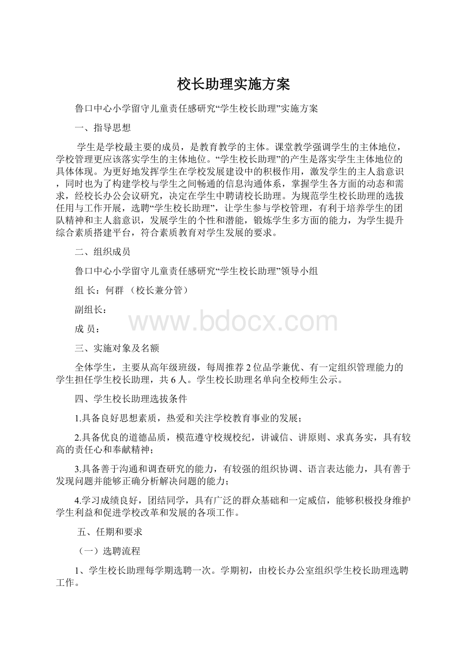 校长助理实施方案文档格式.docx_第1页