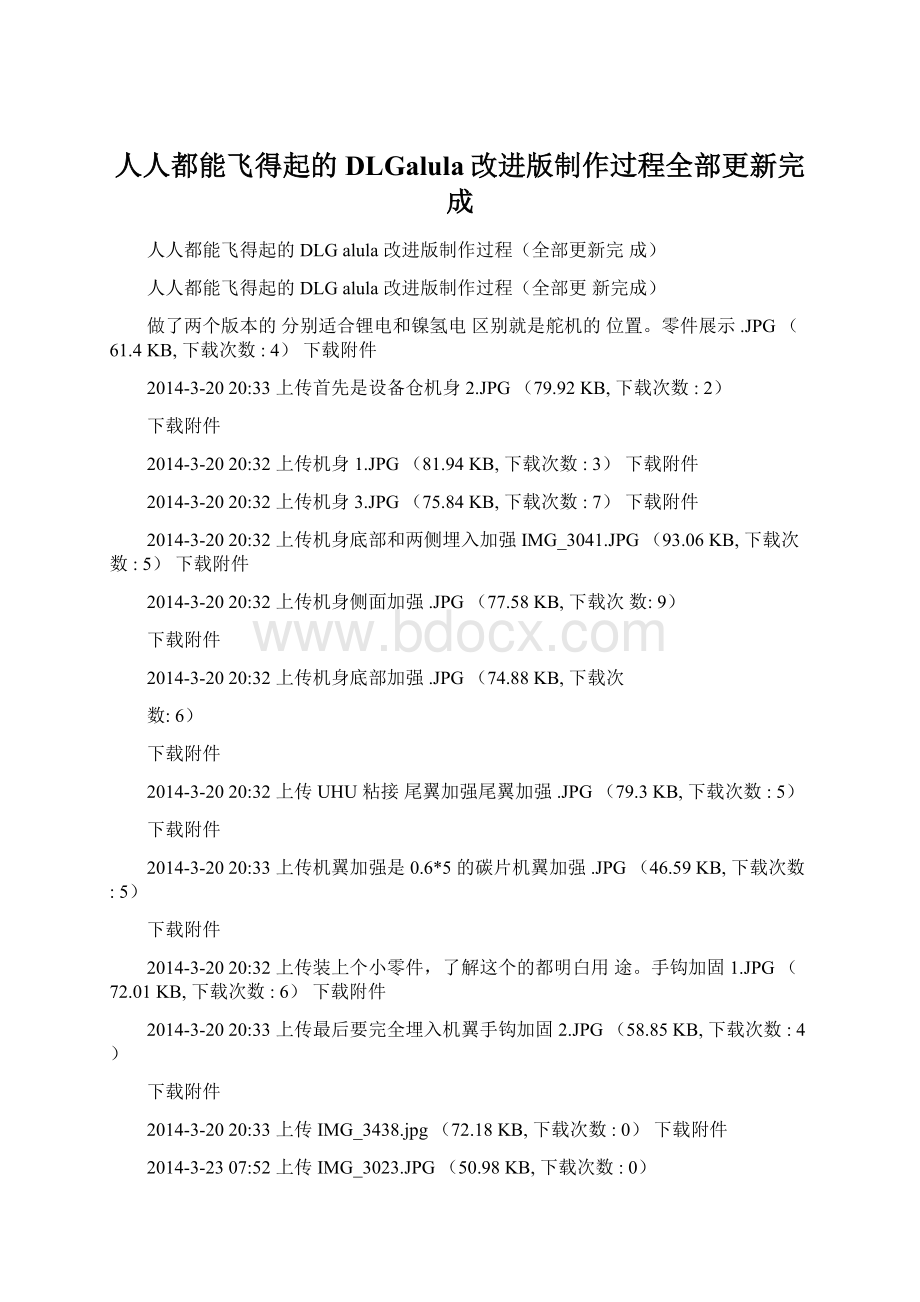 人人都能飞得起的DLGalula改进版制作过程全部更新完成文档格式.docx