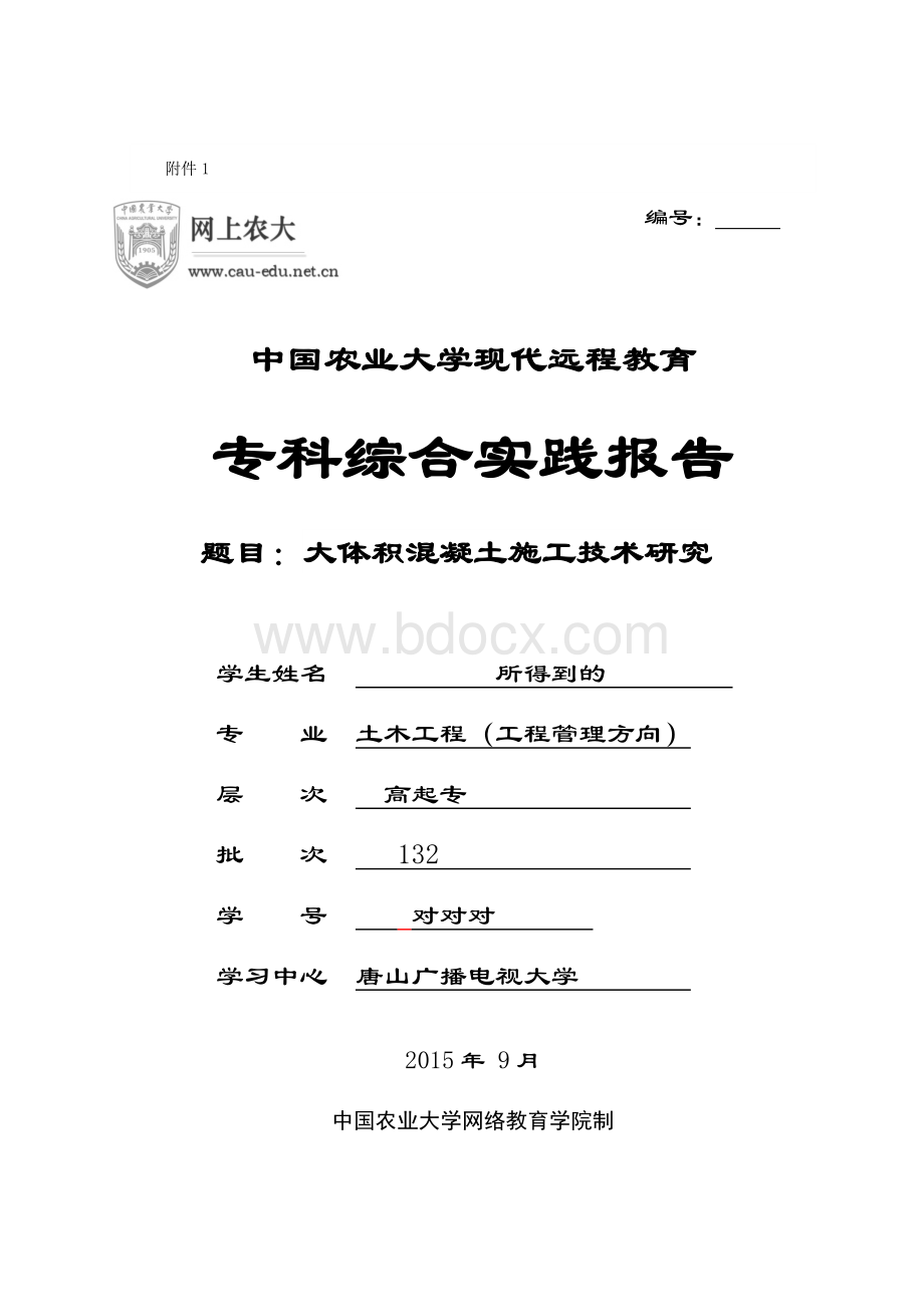 中国农大实践报告2015Word文档下载推荐.doc