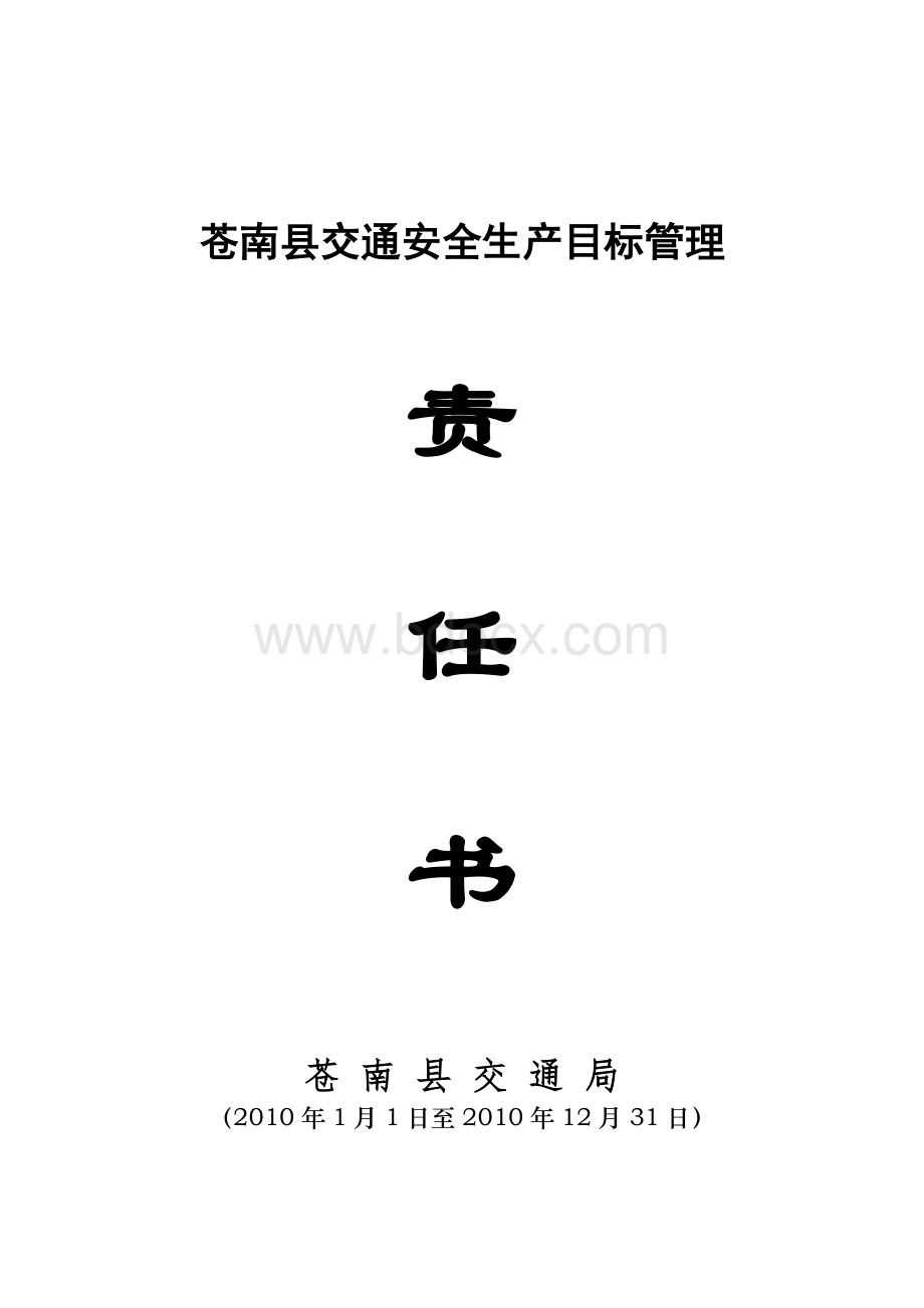 2010年目标管理责任书Word下载.doc