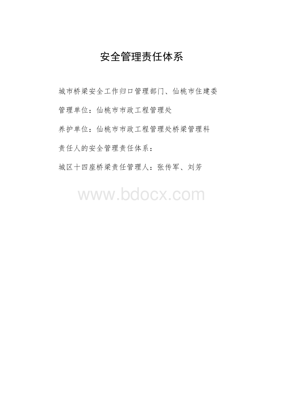 城市桥梁安全管理责任体系(市政管理处)Word文档下载推荐.doc_第1页