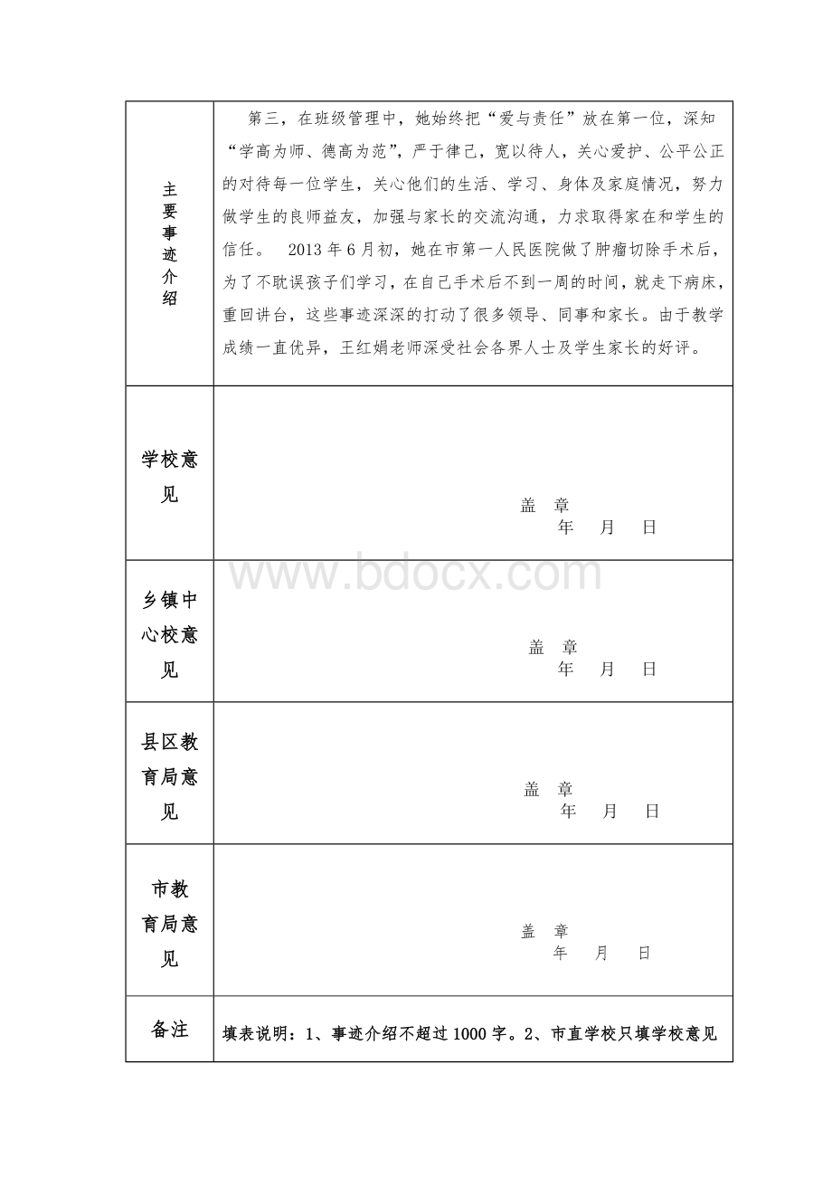 商丘市文明教师推荐表Word下载.doc_第2页