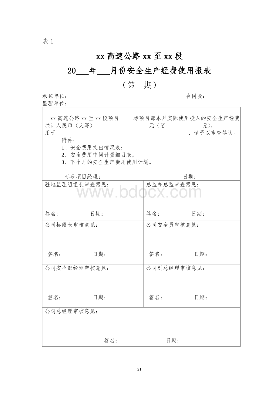 安全经费计量用表Word格式文档下载.doc