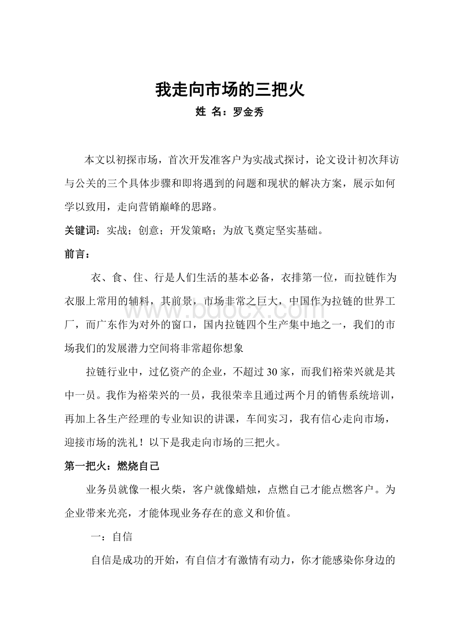 我走向拉链市场的三把火Word下载.doc_第1页