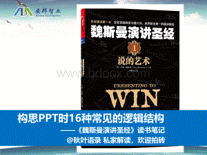 构思PPT时16种常见的逻辑结构《魏斯曼演讲圣经》读书笔记.ppt