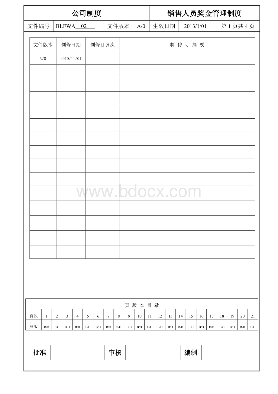 2013员工奖金管理制度Word文件下载.doc