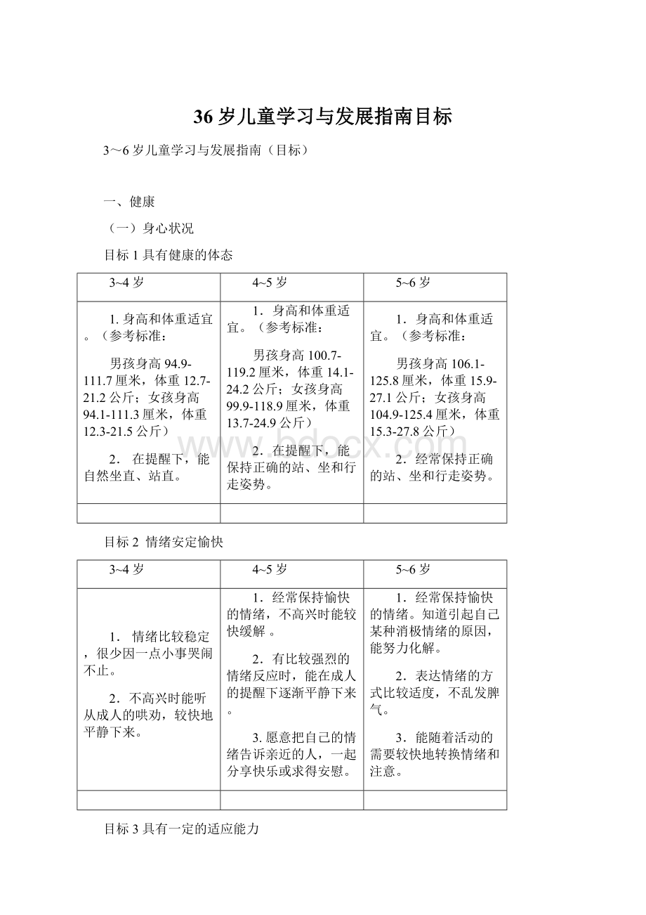 36岁儿童学习与发展指南目标.docx