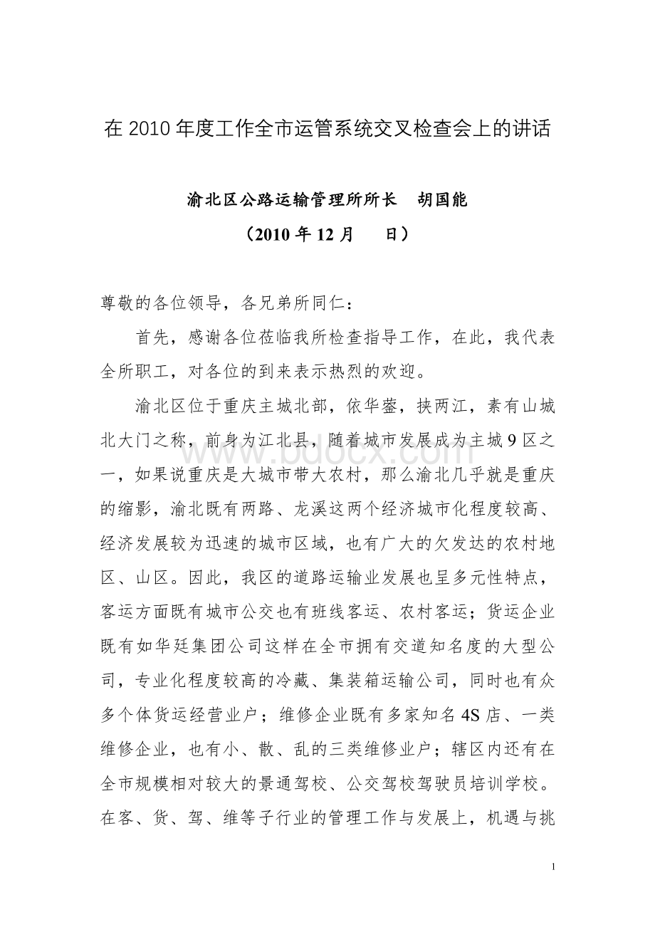 2010年度工作总结会上的讲话Word格式文档下载.doc_第1页