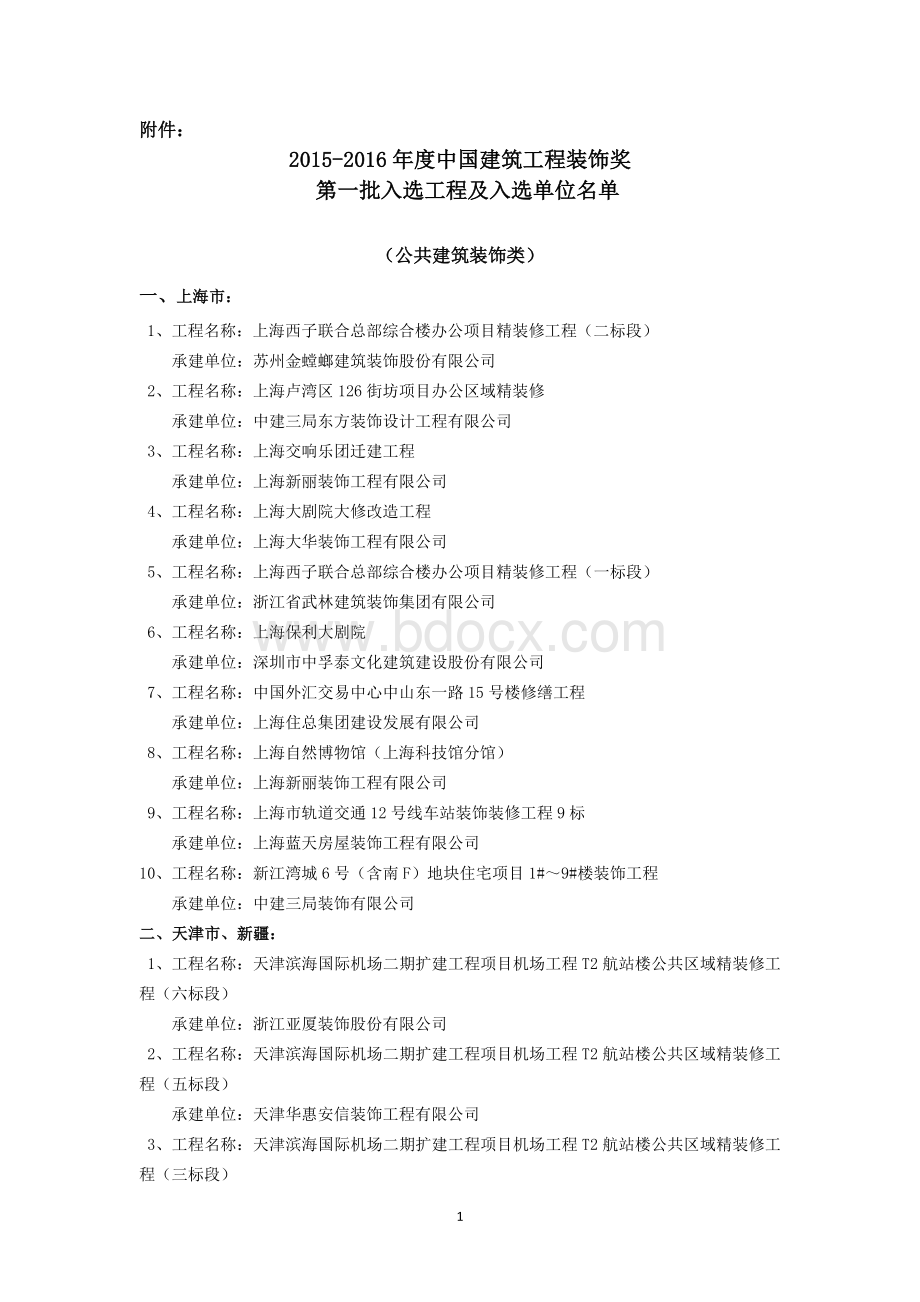 2015-2016年度中国建筑工程装饰奖.doc