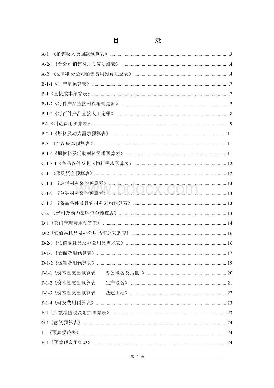 全面预算管理表格填制说明及手册Word文件下载.doc_第2页