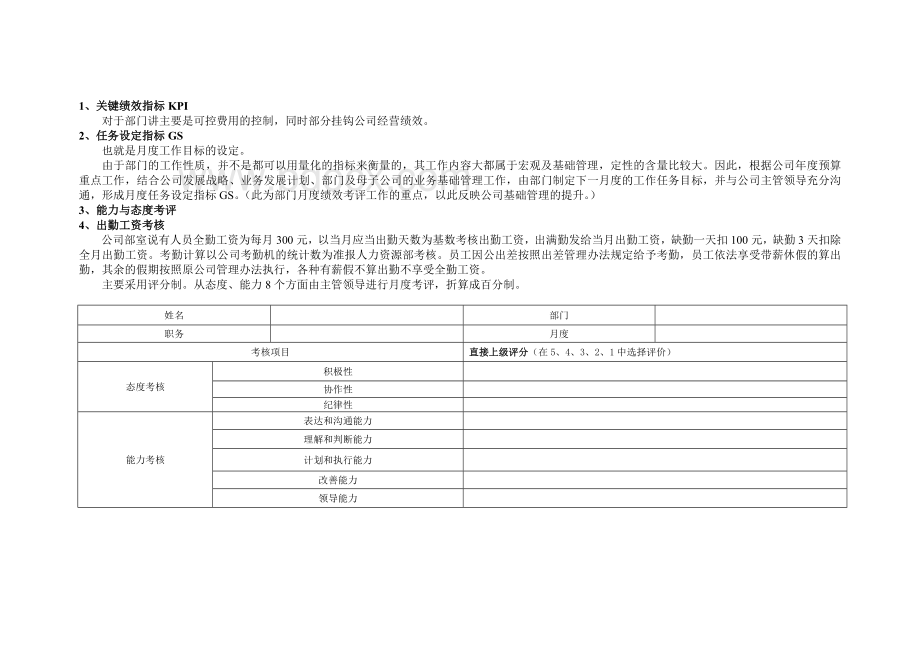 公司职能部室工资、绩效管理考核办法Word下载.doc_第2页