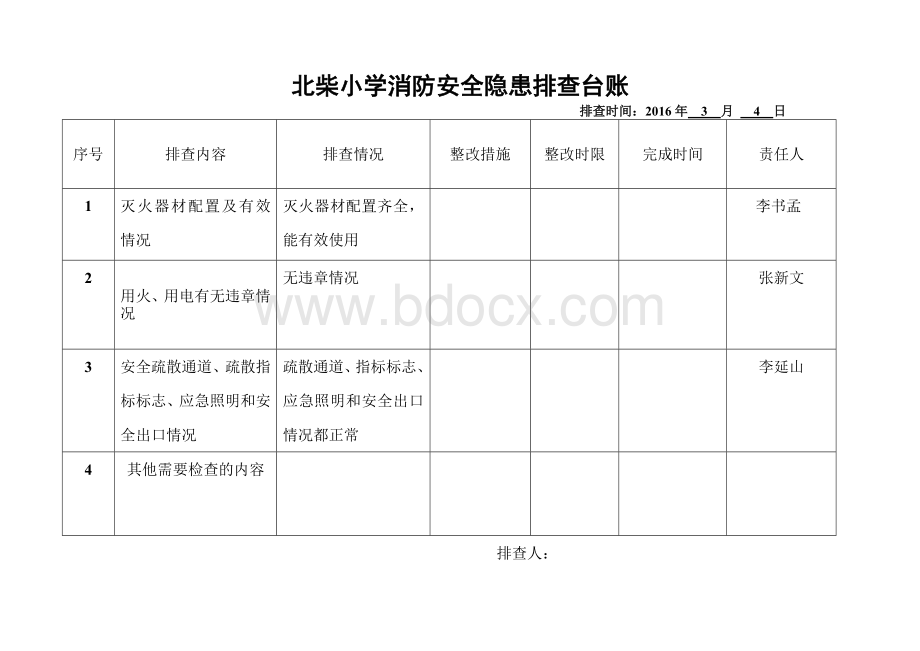 学校消防安全隐患排查台账3.doc_第1页