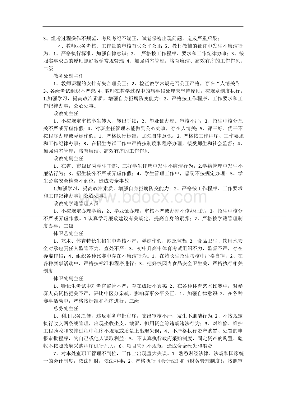 学校各岗位廉政风险点及防控措施1.doc_第2页