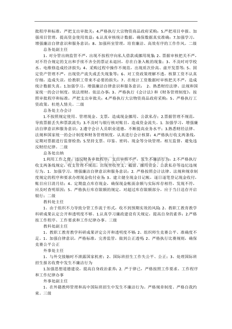 学校各岗位廉政风险点及防控措施1.doc_第3页