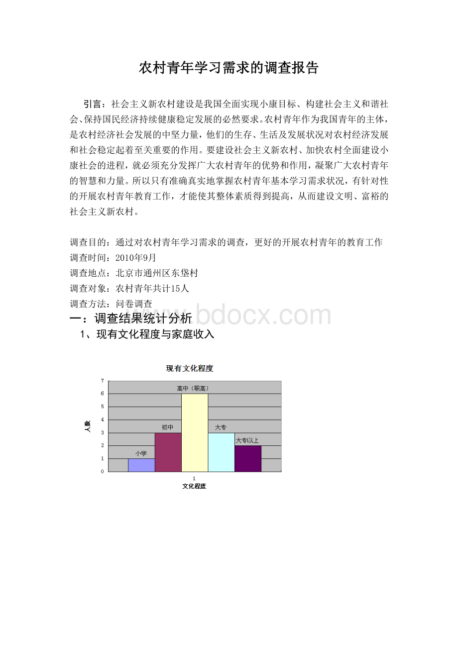 农村青年学习需求的调查报告Word文档下载推荐.doc_第1页